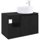 Bathroom Furniture Set 2 pcs Black Engineered Wood 3404105