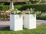 Garden Planter 2 pcs White 20 x 20 x 50 cm Cold-rolled Steel 8005305