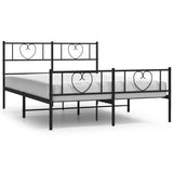 Metal Bed Frame without Mattress with Footboard Black 160x200cm 355484