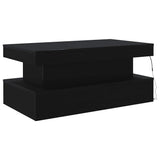 Coffee Table with LED Lights Black Oak 90x50x40 cm 862256