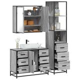 3 Piece Bathroom Furniture Set Grey Sonoma Engineered Wood 3301143