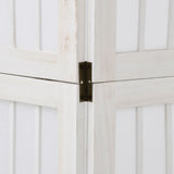 Room Divider 4 Panels White Solid Wood Paulownia 358787