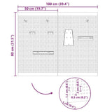ZNTS Pegboards 2 Pack with 8 Accessories, Grey, 50x80 cm Steel 4103483