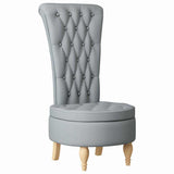 Slipper Chair Light Grey 56.5 x 70 x 110 cm Fabric 42020678