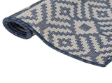 Outdoor Flatweave Rug 100x200 cm Blue Stripes 340836