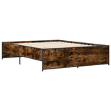 ZNTS Bed Frame without Mattress Smoked Oak 150x200 cm King Size 3279884