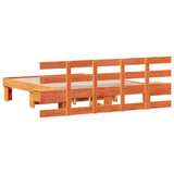 Bed Frame with Headboard Brown 120 x 200 cm Solid Pine Wood 3385693