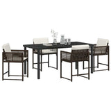 Garden Dining Set 5 pcs Brown Poly Rattan 3380755