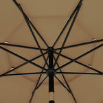 3-Tier Garden Parasol with Aluminium Pole Taupe 3.5 m 313879