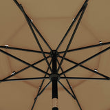 3-Tier Garden Parasol with Aluminium Pole Taupe 3.5 m 313879