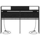 Storage Headboard with Shelf Black oak 150 cm Engineered wood 859645