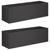 Garden Planter 2 pcs Black 100 x 30 x 30 cm Cold-rolled Steel 8005219