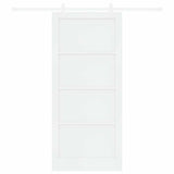 Sliding Door White 93 x 211 cm Solid Pine Wood and Plywood 3333601