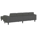Fabric Sofa with Cushion Dark Grey Corduroy fabric 3335132