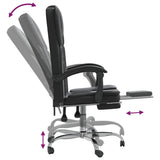 ZNTS Reclining Office Chair Black Faux Leather 349795