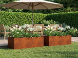 Garden Planter 2 pcs Rusty 80 x 40 x 40 cm Weathering Steel 8005245