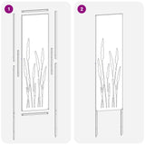 Garden Privacy Screen White 32 x 140 cm Cold-rolled steel 876239
