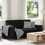 ZNTS Black Loveseat Sofa - 140 cm Faux Leather 4105056