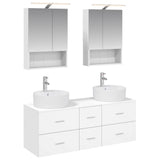 Bathroom Furniture Set 5 pcs White Engineered Wood and Glass 3406919