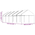 Gazebo with Roof White 11.15x4.08x3.22 m Polyethylene 3155513