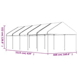 Gazebo with Roof White 11.15x4.08x3.22 m Polyethylene 3155513