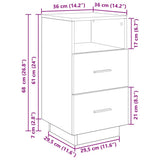 Bedside Cabinet with 2 Drawers White 36x36x68 cm 858578