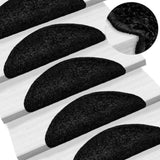 Stair Mats 30 pcs 56x17x3 cm Black Half Round 3365800