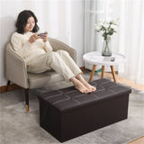 ZNTS Large Seater Folding Storage Ottoman Pouffe Bench Seat Blanket Toy Chest Box UK 13381792