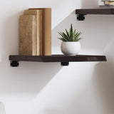 Wall Shelf Dark Brown 40x40x cm Treated Solid Wood Oak 363750