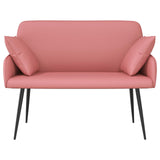 2 Seater Sofa with Metal Legs 2-Seater Pink Faux Leather 42051016