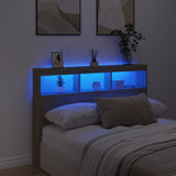 Headboard Cabinet with LED Sonoma Oak 140x17x102 cm 839198