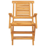 Folding Garden Chair Set of 4 Natural Teak Solid Teak Wood 3155049