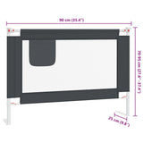 Toddler Safety Bed Rail Dark Grey 90x25 cm Fabric 10225