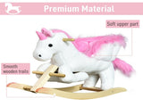 Kids Rocking Horse Unicorn Wooden Plush Ride On Chair Toy with Music 1.5-3 Years T3398P347997