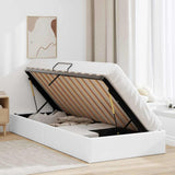 Storage Bed with Storage Pure White 100 x 190 cm Faux leather 3369969