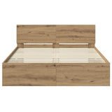 Bed Frame Artisan Oak 140 x 190 cm Engineered Wood 3403572