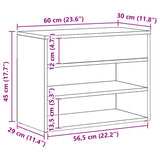 Shoe Bench Artisan Oak 60x30x45 cm Engineered Wood 856755