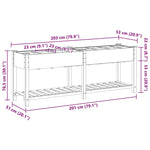 Garden Planter Beige 203.5 x 53 x 76.5 cm Solid fir wood 42006582