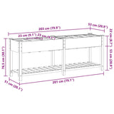 Garden Planter Beige 203.5 x 53 x 76.5 cm Solid fir wood 42006582