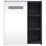 Bathroom Mirror Cabinet with LED Light Grey 45x13x52 cm 357966