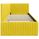 Corner Bed Frame with Headboard Yellow 80 x 200 cm Velvet 42016252