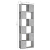 Book Cabinet Room Divider Concrete Grey 60x24x186 cm Engineered Wood 809102