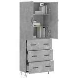 Highboard Concrete Grey 69.5x34x180 cm Engineered Wood 3198085