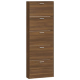 Shoe Cabinet Brown Oak 59x17x169 cm Engineered Wood 342517