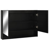 LED Bathroom Mirror Cabinet Black 80x15x60 cm MDF 323605