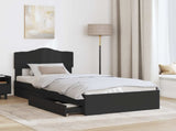 Storage Bed with Headboard Black 100 x 200 cm Engineered Wood 3413125