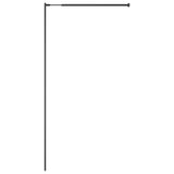 Walk-in Shower Wall with Shelf Black 80x195 cm ESG Glass&Aluminium 3185446
