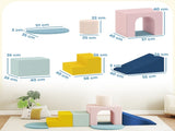 8-Piece Foam Play Blocks for Kids, Soft Motor Skill Blocks with Washable Velvet Covers, Indoor T3398P552626