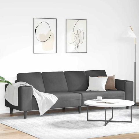 Fabric Sofa with Cushion Dark Grey Corduroy fabric 3335101