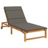 Sunlounger Cushion GEMERT 100% Polyester Grey 200 x 80 x 3 cm 948568